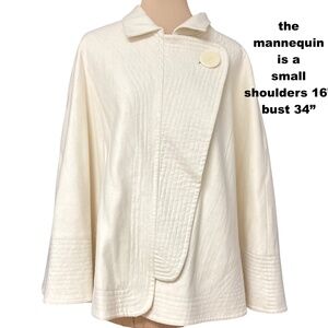 cape EAST 5th vintage ivory S/M wool blend classic please read info on photo2